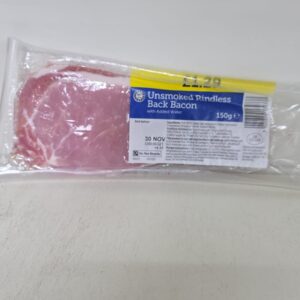 unsmoked rindless back bacon